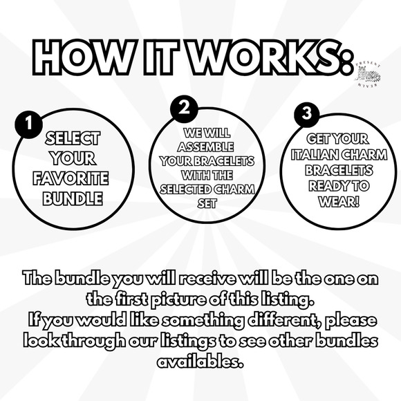 BUNDLE Feminine & Vintage Italian Charm Bracelet Golden READY TO WEAR (2 Pack) - Picture 2 of 5